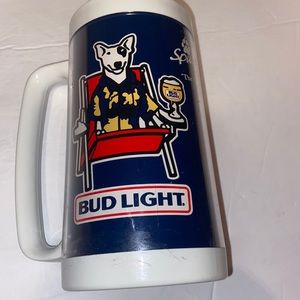 Vintage 1986 Spuds Mackenzie Bud Light Thermo Serv mug.